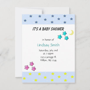 Sterne und Mond Baby Shower Einladung