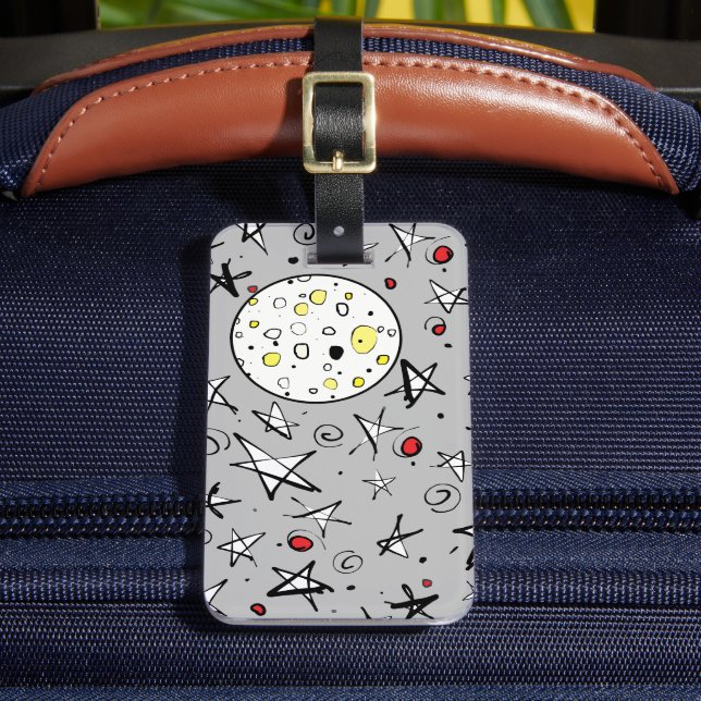 Sterne und Mond Gepäckanhänger (Vorderseite Insitu 2)