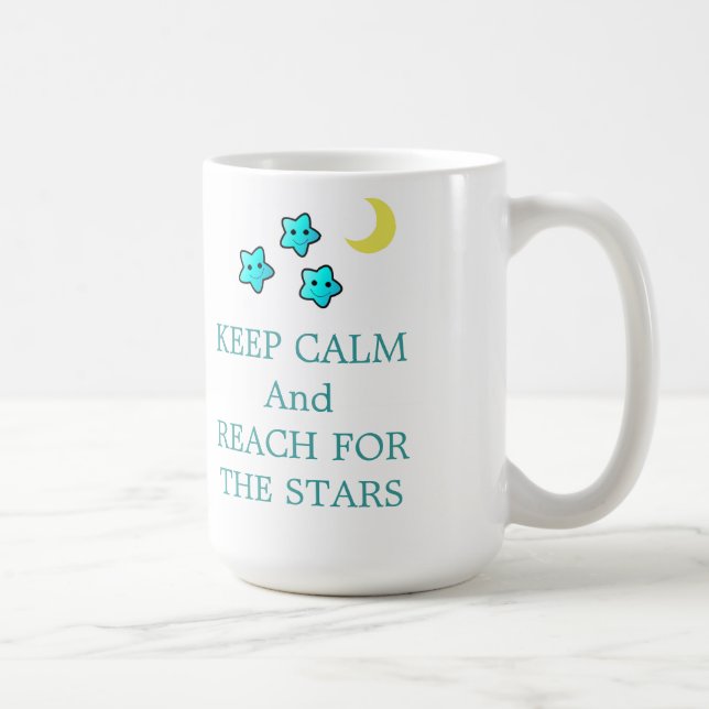 Sterne und Mond mit Sprichwort Kaffeetasse (Rechts)