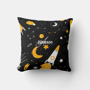 Sterne und Mond-Weltraumrakete  Kissen