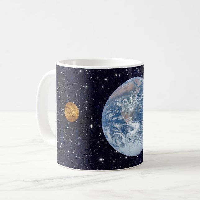 Sterne und Planeten Kaffeetasse (Vorderseite Links)