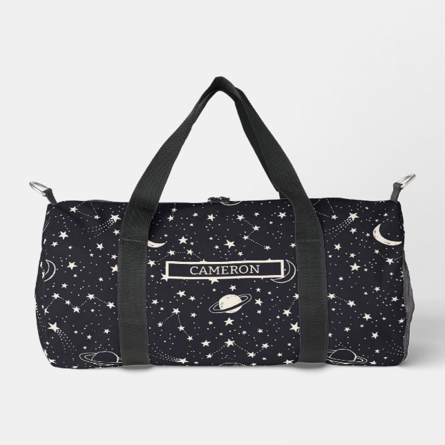 Sterne und Planeten Muster Duffle Bag (Vorderseite)