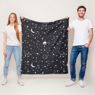 Sterne und Planeten Muster Fleecedecke