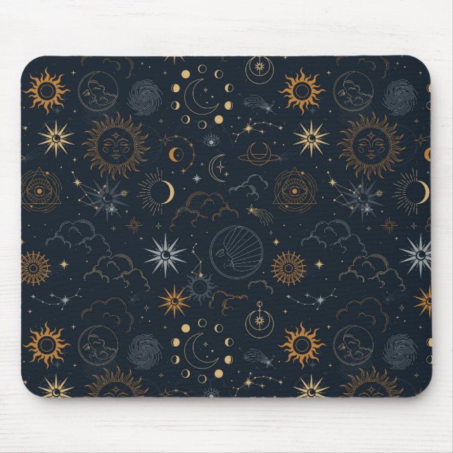 Sterne und Planeten Muster Mousepad (Vorne)