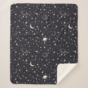 Sterne und Planeten Muster Sherpadecke