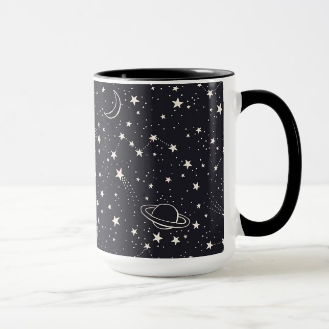 Sterne und Planeten Muster Tasse (Rechts)