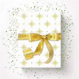 Sterne und Punkte in Palm und Gelb Geschenkpapier