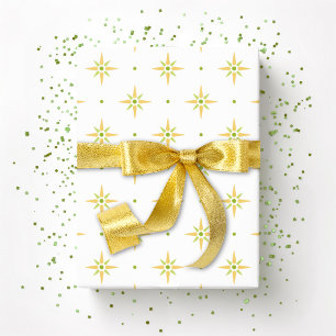 Sterne und Punkte in Palm und Gelb Geschenkpapier