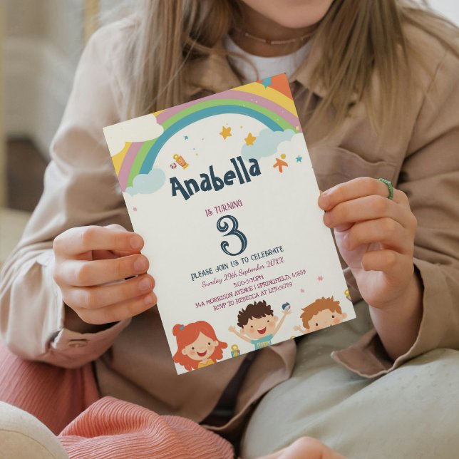 Sterne und Rainbow Custom Foto Kindergeburtstag Pa Einladung (Von Creator hochgeladen)