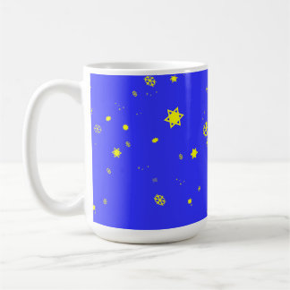 Sterne und Schneeflocken Schneesturm auf Royal Blu Kaffeetasse