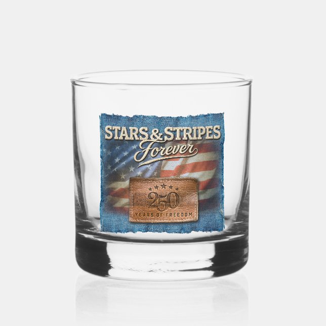 Sterne und Streifen - Rocks Glas (Vorderseite)