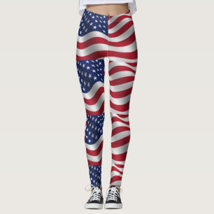 Sterne und Streifen, rot, weiß und blau, Leggings