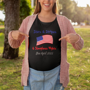 Sterne und Streifen Schwangerschaftsankündigung T-Shirt