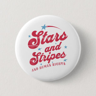 Sterne und Streifen und Menschenrechte Feministisc Button