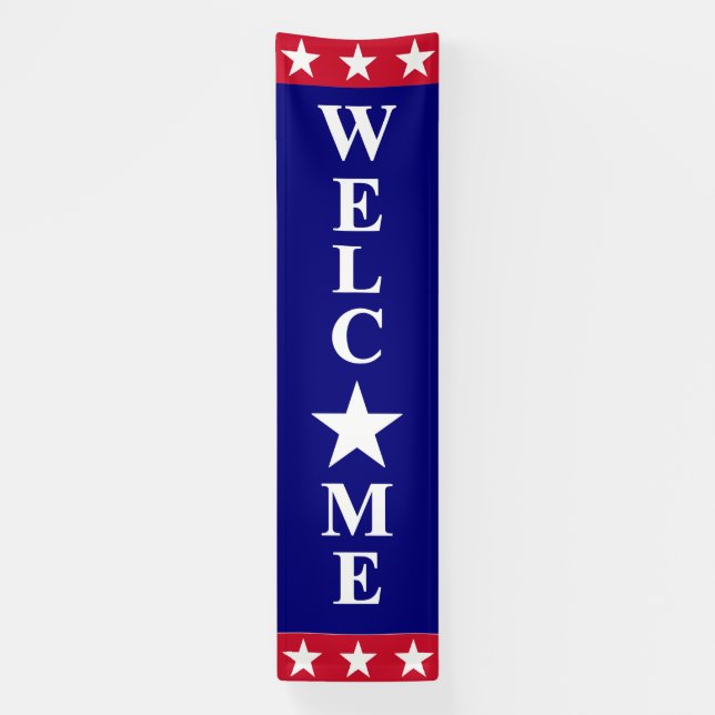 Sterne und Streifen Willkommen Banner (Vertikal)