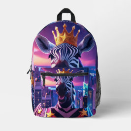 Sterne und Streifen Zebra Sansibar Bedruckter Rucksack