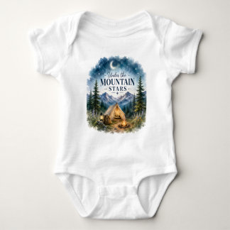 Sterne unter dem Berg Camping Nacht Berg Baby Strampler