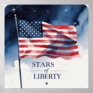 Sterne von Liberty Patriotic Night Poster Print
