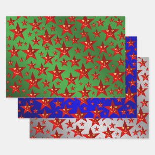 Sterne, Weihnachtspapier, Winter+Patt, fröhlich+xm Geschenkpapier Set