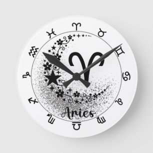 Sterne Zeit! Finde deine magische Zodiakuhr! Runde Wanduhr