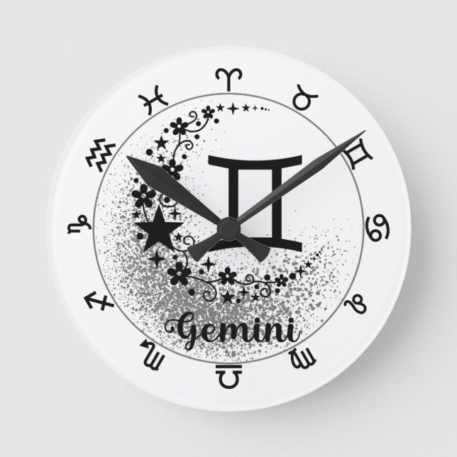 Sterne Zeit! Finde deine magische Zodiakuhr! Runde Wanduhr (Vorderseite)
