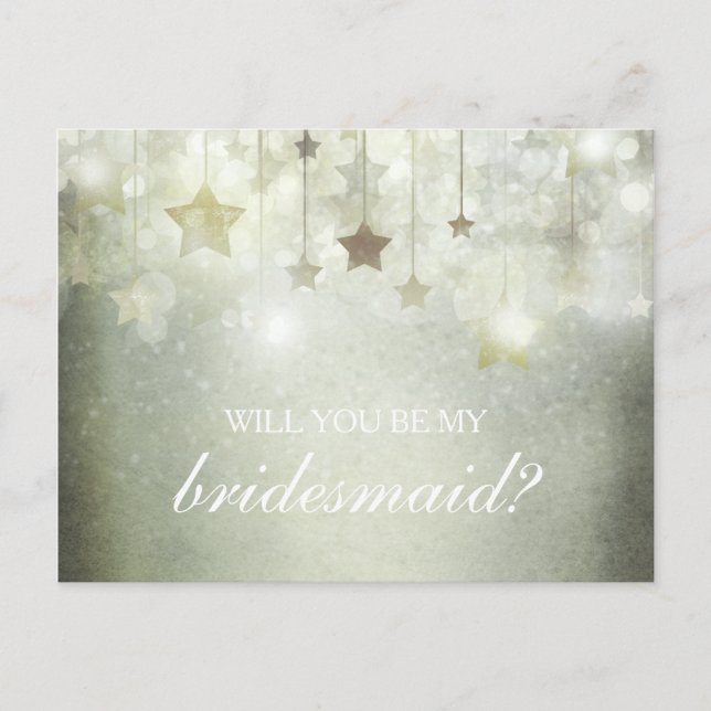 Sterne zu leuchten wird meine Bridesmaid sein Einladungspostkarte (Vorderseite)