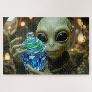 Sternen-Alien in Raumschiff Kristall-Cupcake