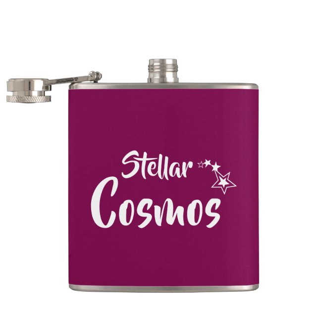 Sternen Cosmos Vinyl umhüllte Flasche Flachmann (Geöffnet)