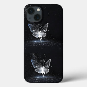 Sternen Eleganz: Weiße Schmetterlinge auf schwarze Case-Mate iPhone Hülle
