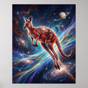 Sternen-Känguru-Sprung-Solarwind-Kunst Poster