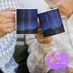 Sternen Nacht Bäume Gold Waage Tierkreiszeichen St Kaffeetasse