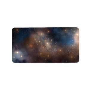 Sternen Sterne Raum Galaxie Blau Schwarz Muster Adressaufkleber