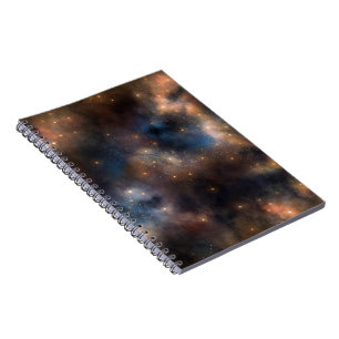 Sternen Sterne Raum Galaxie Blau Schwarz Muster Notizblock