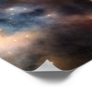 Sternen Sterne Raum Galaxie Blau Schwarz Muster Poster