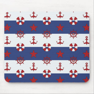 Sternen- und Streifenmuster im maritimen Stil Mousepad