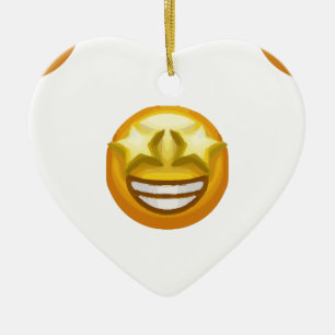 Sternenaugen-Emoji Keramikornament