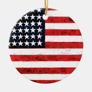 Sternenbanner - Amerikanische Flagge Keramik Ornament