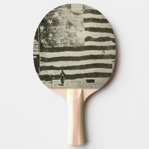 Sternenbanner: Amerikanische Flagge zu sehen Tischtennis Schläger