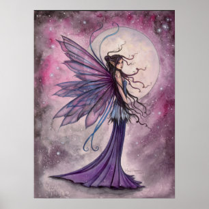 Sternenbesetzter Amethyst-Feenkunstposter-Druck Poster
