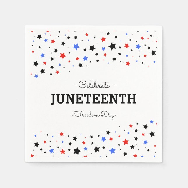 Sternencluster | Celebrate Juneteenth Napkins Serviette (Vorderseite)