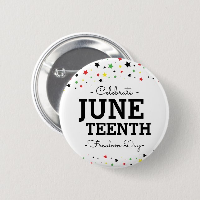 Sternencluster | Celebrate Juneteenth RBYG Color Button (Vorne & Hinten)