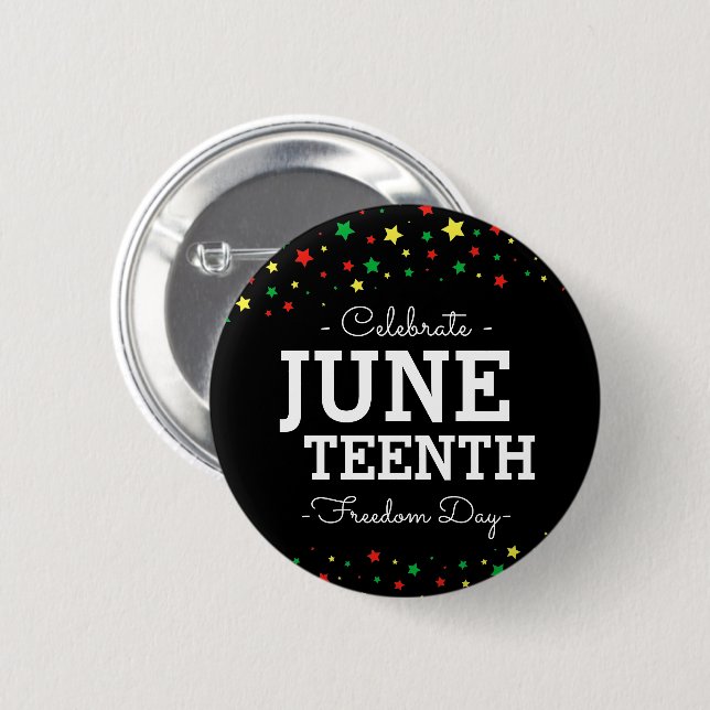 Sternencluster | Celebrate Juneteenth RYGB Button (Vorne & Hinten)