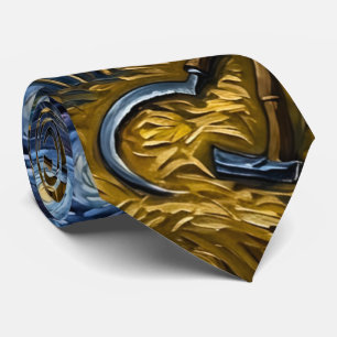 Sternenernte im Stil von Van Gogh Goldenes Weizenf Krawatte