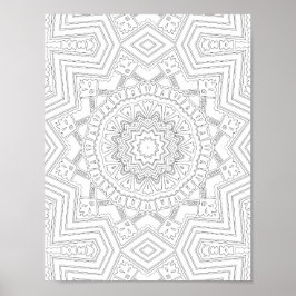 Sternenexplosion Geometrie Malvorlage Kunstdesign Poster