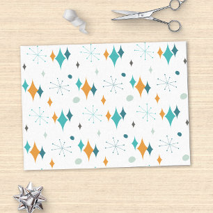 Sternenexplosion Mid-Century-Modern-Muster Seidenpapier