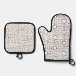 Sternenexplosions-Geometrie-Muster Ofenhandschuh & Topflappen-Set