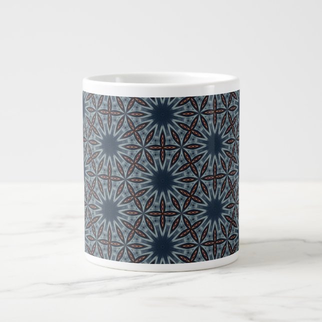 Sternenexplosions-Gitter-Muster Jumbo-Tasse (Vorderseite)