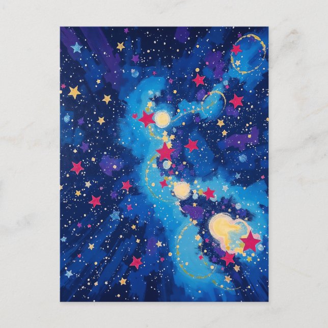 Sternenfeld - Geometrischer Illustrationsstil Postkarte (Vorderseite)