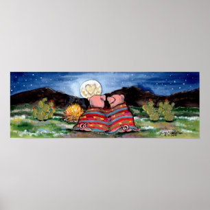 Sternenflotte für romantische Nachtmond-Sternenflo Poster