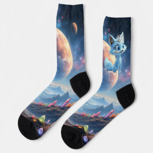 Sternenflüsterfuchs – Hüter des Kristalllichts. Socken